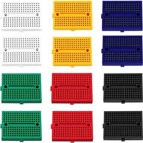 12 Pieces SYB-170 Seamless Prototype Kit, PCB Prototype Seamless Prototype Kit for Arduino and Raspberry PI Projects (6 Colors with Double Sided Tape) (1/5)