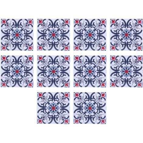 10 Pieces Household Waterproof Kitchen Bathroom Decorative Ceramic Tile Stickers Decoration 10x10cm (1/5)