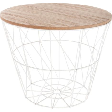 Table d'Appoint Design "Kumi" 30cm Blanc