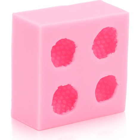 Moule en silicone fraise multi-usages antiadhésif, en silicone souple de qualité alimentaire, pour fondant, chocolat et bonbons faits maison, rose (1/5)