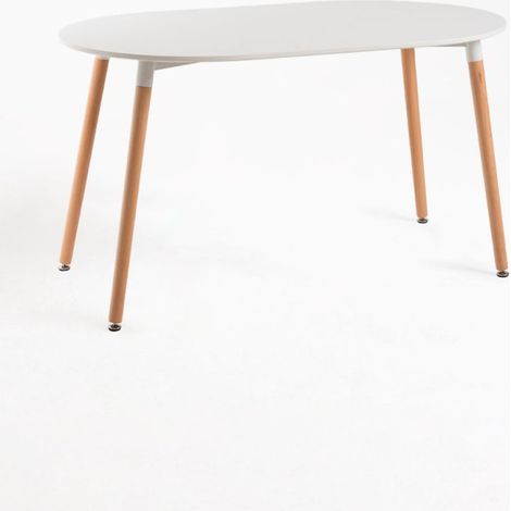 Estilo Nórdico - Mesa Tower Ovalada 130 x 80 cm - Blanco (1/5)