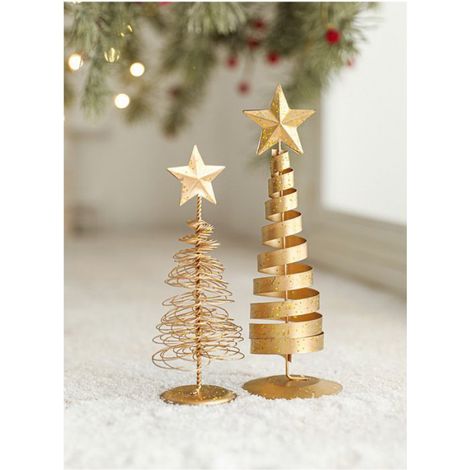 3 pcs Figurine de décoration de sapin de Noël en fer-Pour décoration de table,d ' Arbres de Noël en Forme d ' étoile à Cinq Branches (1/5)