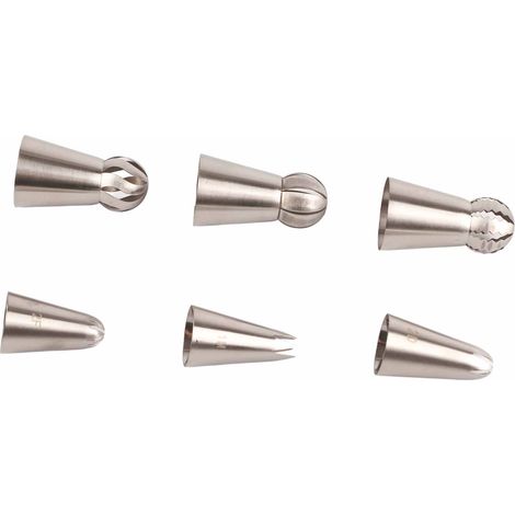 Embout de cuisson en acier inoxydable, ensemble de douilles de décoration pour pâtisserie, pour gâteaux et cupcakes, 6 pièces. (1/5)