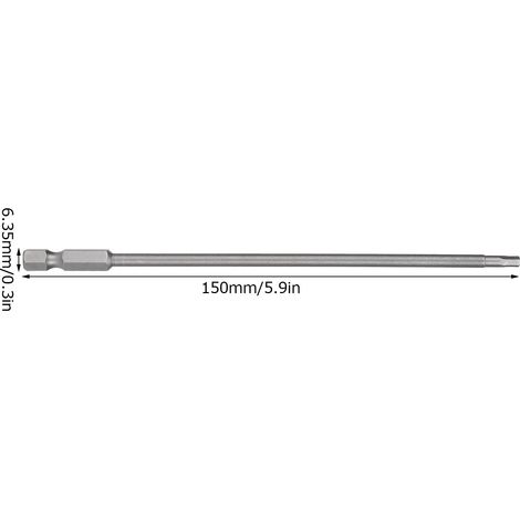 3-mm-Innensechskant-Schraubendreherbit, gehärteter Elektroschraubendreherbit mit magnetischer Spitze, S1/4, 150 mm (1/5)