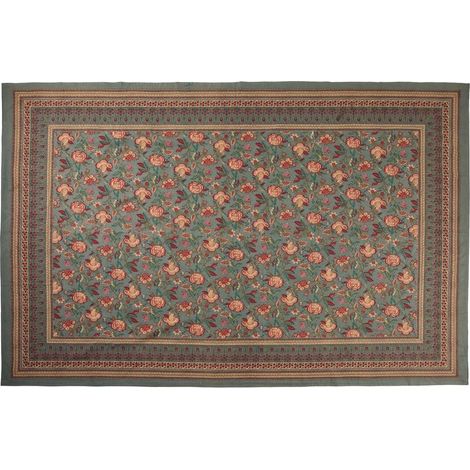 Drap-housse décoratif motif floral oriental en coton Arcadia