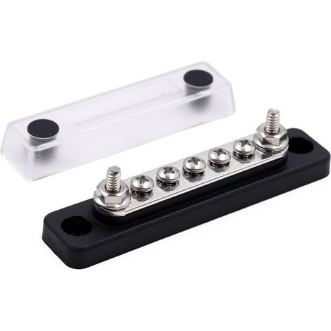 100A Distribution Bar with 2 Studs, 5 Screws and Cover, 12V 24V 48V DC