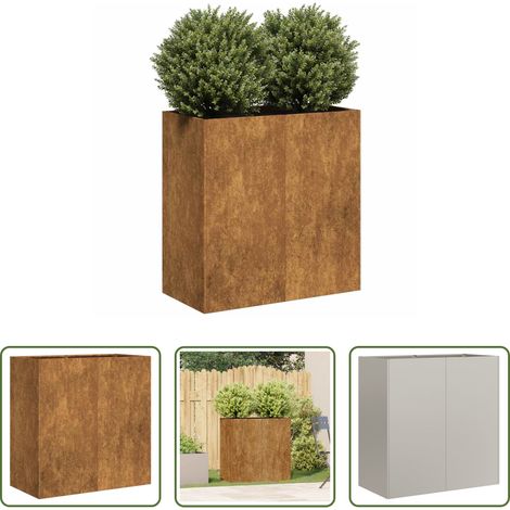 Bac à fleurs - Jardinière rouillé 80x40x80 cm acier inoxydable (1/5)