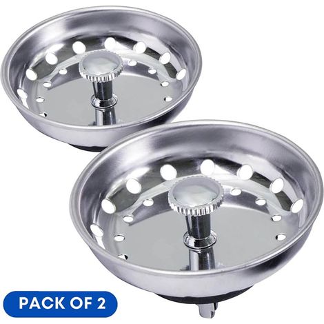 Filtre Évier - Tamis Acier Inoxydable 3,5 Pouces - Bouchon En Caoutchouc - Pour Éviers Standard - 1 Pièce (1/5)