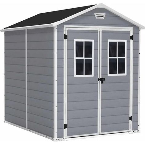 Keter Premium 86 DD Gartenhaus Grau Kunstharz