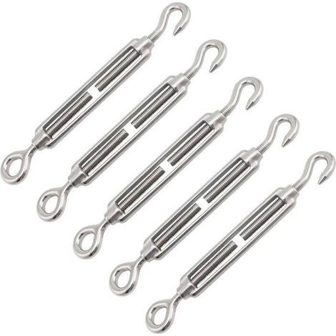 Tendeur De Cable, Tendeur Cable Acier, 5 Pièces Tendeur INOX, M6 Tendeur Cable, Tendeur Crochet Et œil Acier Inoxydable 304, Tendeur Acier, Tendeur De Fil De Tendeur M6, Tendeur De Fil Tendeur M6 (1/5)