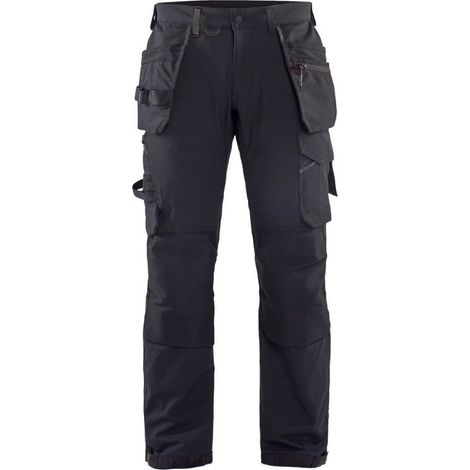 Pantalon de travail artisan stretch 4D 1522 - Noir/Gris foncé M - FR(42) - SE(C48) - Courtes (1/4)