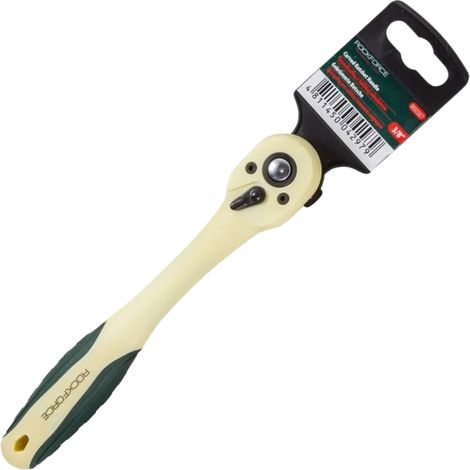 TRINQUETE DOBLADO ROCKFORCE DE 3/8" CON CARCASA ANTICORROSIÓN DE 200 MM Y 72 DIENTES