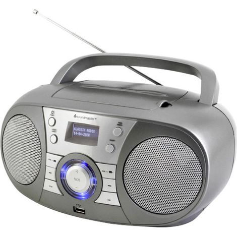 soundmaster SCD1800TI CD-Radio DAB+, UKW AUX, Bluetooth®, CD, USB Grau (1/4)