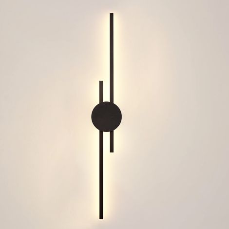 Applique Murale LED Industrielle Moderne 60cm Lignes Lumière Chaude Lampe Murale en Métal Luminaire pour Loft Salle à Manger Salon Noir 1pcs (1/5)