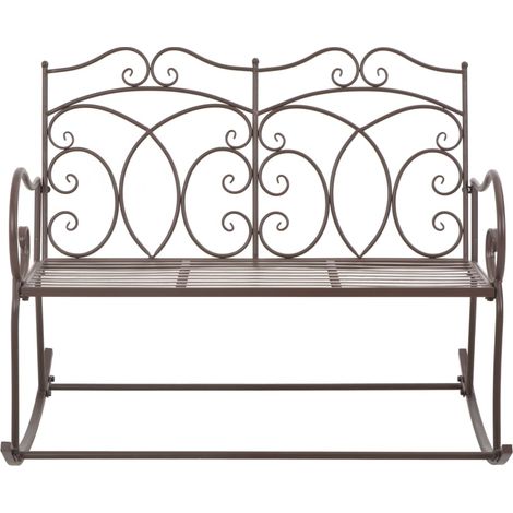 Banc de jardin Banc extérieur Banquette de jardin 104 cm Fer Marron antique (1/5)