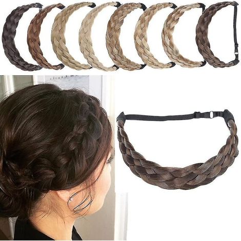 Sego geflochtene Haarverlängerungen, verstellbares Haarband, elastisch, Beauty-Accessoire für Damen – Größe L (1 Stück) – Dunkelbraun – 1 (1/5)
