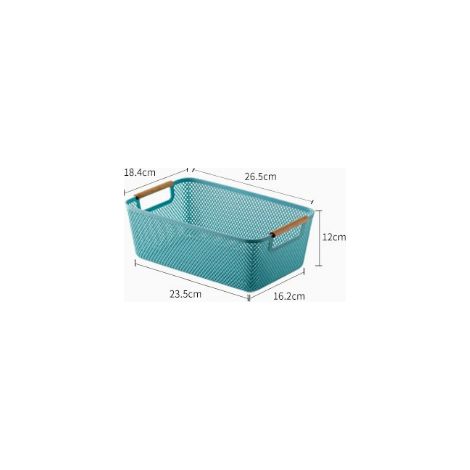Panier de rangement ménager en plastique (bleu) (1/2)