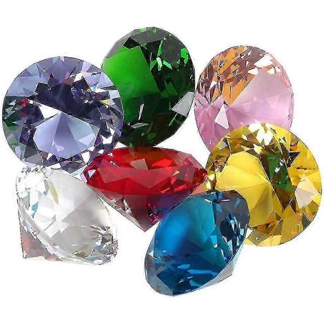 100 Stück 20 mm große, farbige Acrylkristalle in Diamantform, simulierte Diamant-Edelsteine, Dekoration (verschiedene Farben)