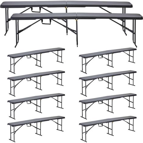 Bancs pliants 180cm 3 places - Lot de 10
