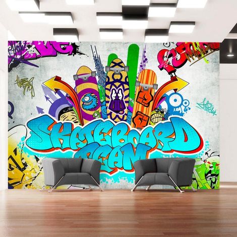 Papier peint équipe de skate - 200 x 140 cm (1/4)