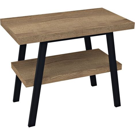 Table lavabo TWIGA 100x72x50 cm, noir mat/chêne Rover (1/5)