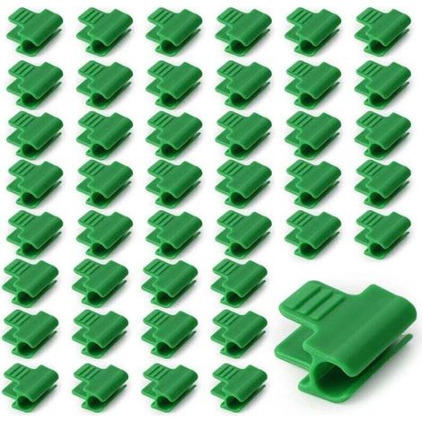 50 Pièces Pinces Fixations pour Serre 11mm, Clip de Film de Serre, Pince à Effet de Serre, Clip pour Tige de Tube de Serre, Clip Cerceau Tunnel de Filet en Plastique, pour Serres, Cadre, Abris (1/4)