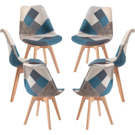 Packs Sillas Comedor - Pack 6 Sillas Synk Patchwork - Azul (1/5)