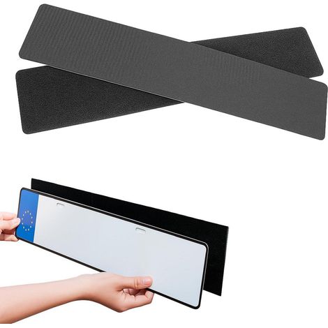 Support de plaque d'immatriculation auto adhésif velcro extra-fort toutes saisons (1/5)