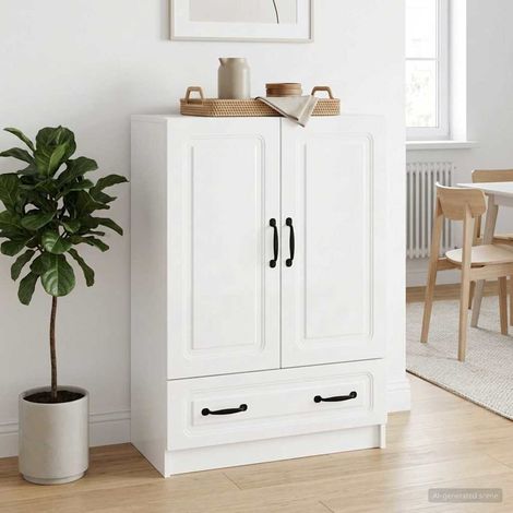 vidaXL Buffet Blanc brillant 66 x 34,5 x 92 cm Bois d'ingénierie (1/5)