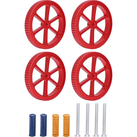 Kit de nivellement d'imprimante 3D, écrous rouges en alliage d'aluminium, tige chauffante, accessoires de lit chaud à ressort (1/5)