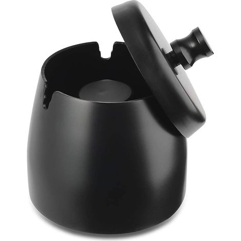 Cendrier coupe-vent pour cigarettes, cendrier d'extérieur pour terrasse, élégant cendrier de table en acier inoxydable pour la maison ou le bureau. (1/5)