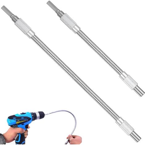Lot de 2 porte-embouts flexibles - Porte-embout flexible - Rallonge flexible - Pour perceuse et tournevis - Tige flexible 1/4" - 200 mm et 300 mm (1/5)