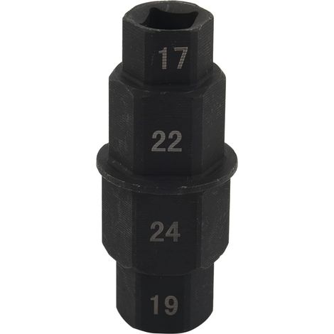 Herramienta para eje delantero de motocicleta - Adaptador de llave de vaso para eje hexagonal - 17 mm, 19 mm, 22 mm, 24 mm