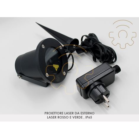 Proiettore laser da esterno colore verde e rosso con staffa con picchetto (1/2)