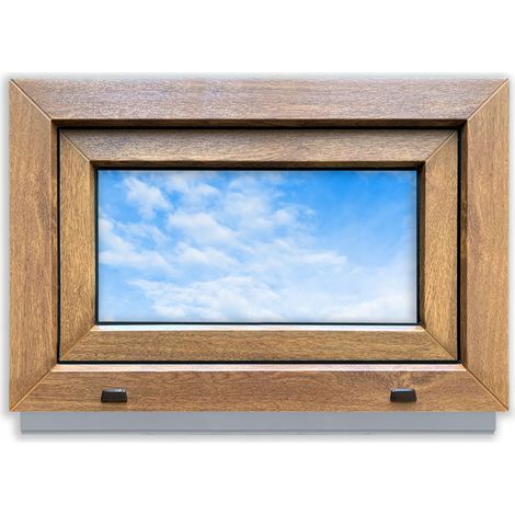PVC-Fenster Goldene Eiche 70x40 LINKS neu 700x400 mm Dreh-Kipp-Doppelverglasung