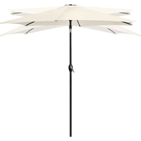 Sombrilla plegable para balcón y jardín, ajustable, 210 cm, beige