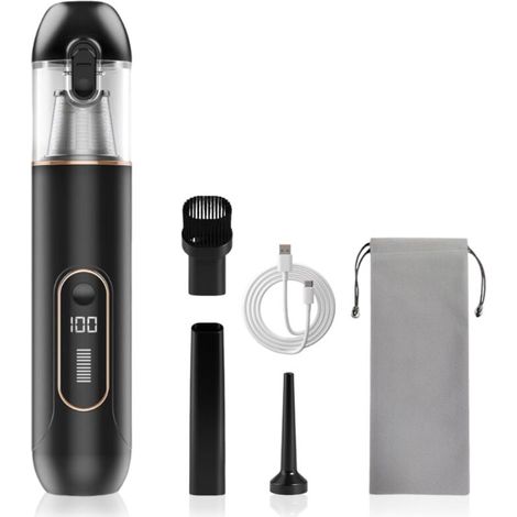 Akku-Handstaubsauger mit 13.000 Pa Saugleistung, Mini-Design für Auto, PC, Sofa und Zuhause. Ritztritzreinigung, Blasfunktion, 1800-mAh-Akku. (1/4)