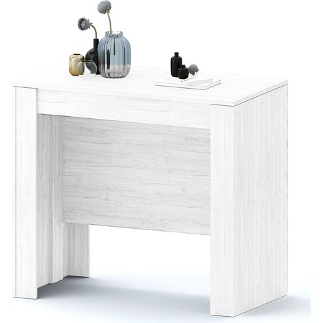 Tavolo Consolle Allungabile Oslo Plus Fino A 3 Metri, Tavolo 14 Posti Salvaspazio Multiposizione, Design Moderno Ed Elegante, Consolle Per Casa E Ufficio, 78 x 51 x 90 cm, Colore Bianco Frassino