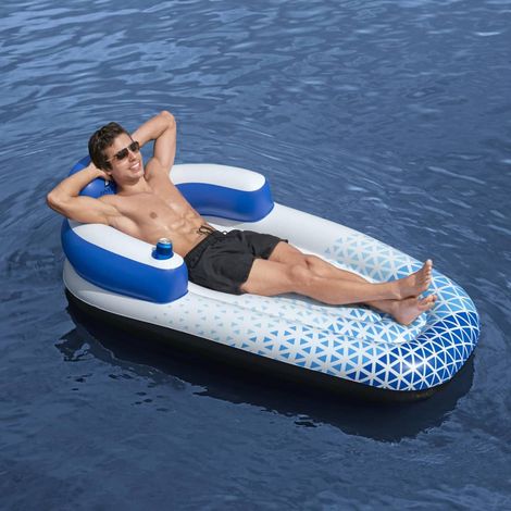 Bestway Chaise longue Fauteuil de jardin relax Bain de jardin flottante Hydro Force 183x97 cm Bleu GF65688 (1/5)