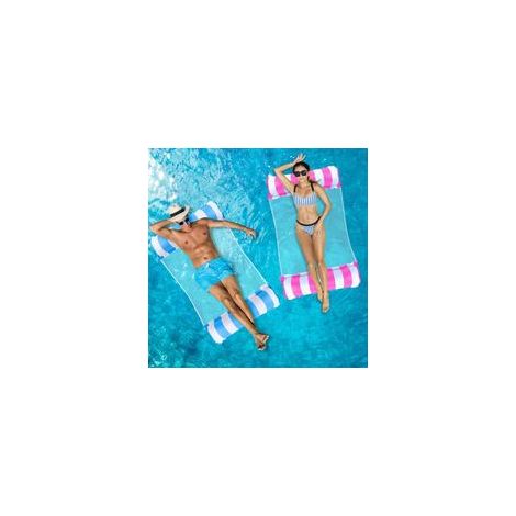 Piscine Adulte 2 Pièces, 4 in 1 XL Matelas Piscine Gonflable, Hamac Gonflable Piscine, Matelas Filet Piscine, Hamac de Piscine, Bouées et Matelas Gonflables 2 Personnes Piscine (1/4)