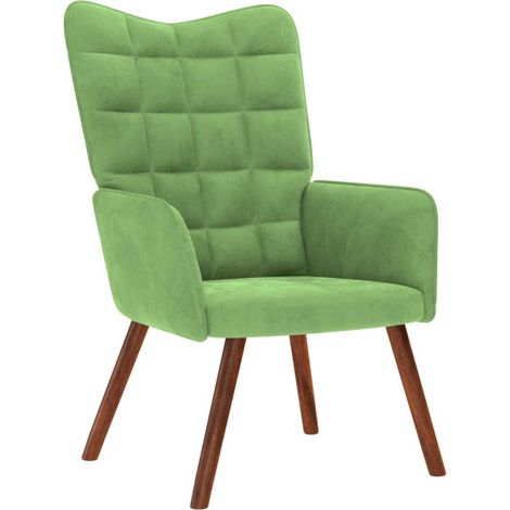 vidaXL Sedia Relax Verde Chiaro in Velluto
