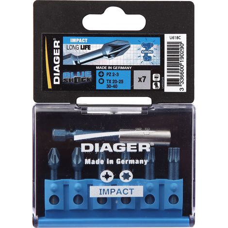 Diager Inserto per Avvitatori Pzd Torx Set 7 Pezzi