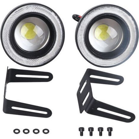 2 pièces feu antibrouillard de voiture 3.5 pouces LED Halo anneau lampe 30W 1200LM 6000k à 7000K COB ouverture DRL lumière de conduite (1/5)