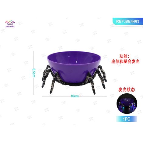 Ciotola Halloween a forma di ragno viola PartyGo