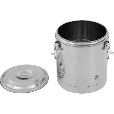 Seau isolé, capacité de 30L, acier inoxydable durable, Argent (1/2)