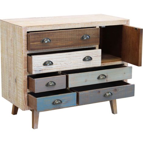 COLORWOOD - cassettiera sei cassetti in legno colorato da 90 cm (1/4)
