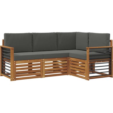 vidaXL Outdoor Sofa Set 4 pcs Natural and Anthracite Polyester (1/5)