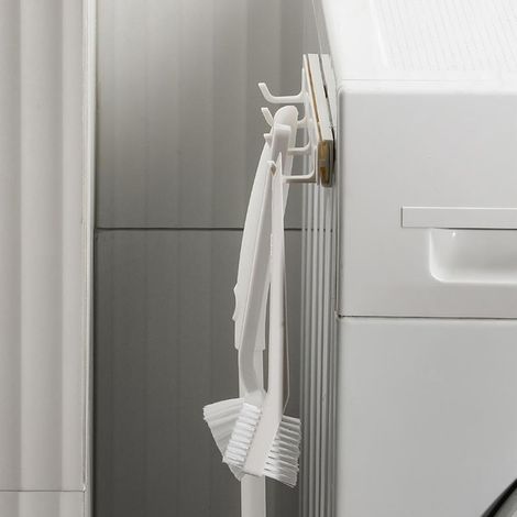 Wandgarderobe – Ausziehbarer Kleiderbügel mit 4 U-förmigen Haken aus rutschfestem Kunststoff, keine Bohrungen erforderlich, für Badezimmer/Studentenwohnheim (1/5)