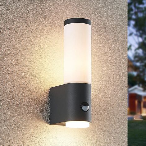 [GEBRAUCHT] B-Ware Lindby Außenwandleuchte Okari LED Wandleuchte mit Sensor dunkelgrau 29x9cm (1/2)