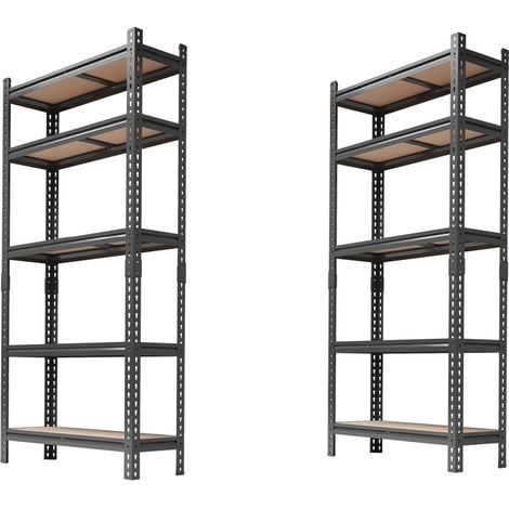 Étagère de rangement, niveaux réglables, conception robuste, 2 Pièces (1/2)